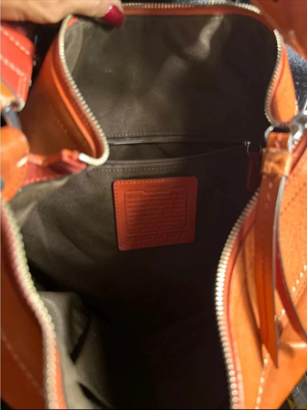 Coach Orange Leather Hobo Shoulder Bag